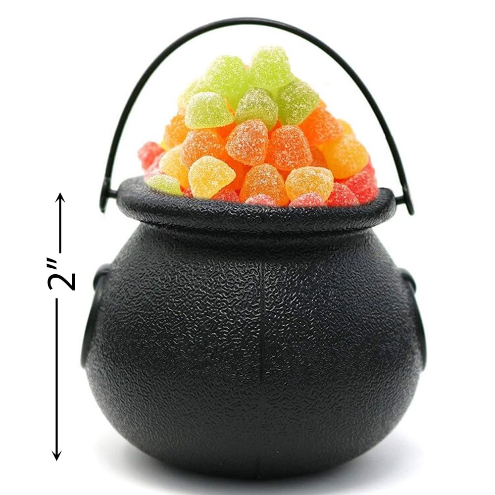 Black Plastic Candy Kettles - 2'' (Pack Of 12) - Unique & Festive Party Favors - Perfect For St. Patrick'S Day & Religious Parti